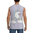 thumbnail image 4 of Bingfone Unicorn and Wine Pattern Men's Tank Tops Workout Sleeveless Tee Shirts Running Beach Tanks for Men-Large, 4 of 8