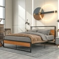thumbnail image 2 of Paproos Queen Bed Frame, New Upgraded Queen Size Metal Platform Bed Frame with Sockets and USB Ports, Queen Platform Bed with Headboard and Footboard, No Box Spring Needed, 770bs Capacity, Black, 2 of 10