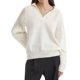 thumbnail image 1 of VISgogo Jersey de punto de otoño invierno para mujer Color sólido Manga larga Solapa Corte en V Suéter VISgogo moda, 1 of 2