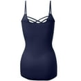 thumbnail image 3 of Women's Lattice Triple Criss-Cross Seamless Cami Long Ttank tops., 3 of 3