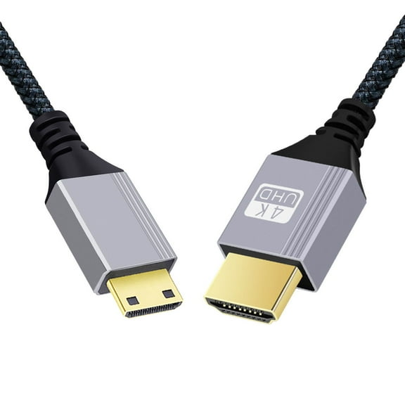 JSER 1.0M HDMI 2.0 Male to Mini HDMI Type-C Male 4K 60hz Cable with Sleeve Straight Connector for HDTV Computer Laptop Monitor