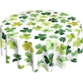thumbnail image 1 of St.Patrick''s Day Tablecloth Round 60 Inch,Green Shamrock Table Cloth,Stain Resistance Polyester Spring Table Covers for Kitchen Dining,Small Tablecloth for Parties Picnic, 1 of 6