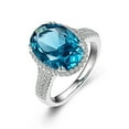 thumbnail image 3 of Lafonn Classic Sterling Silver Platinum Plated Paraiba Tourmaline Ring (6.63 CTTW), 3 of 5