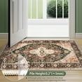 thumbnail image 3 of 6'x9' Washable Area Rugs for Living Room,Traditional Vintage Thin Rugs,Non-Slip Persian Carpet,Brown Green, 3 of 5
