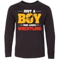 thumbnail image 3 of Inktastic Just a Boy Who Loves Wrestling Long Sleeve Youth T-Shirt, 3 of 5