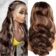 thumbnail image 3 of Peluca de cabello humano con encaje frontal, efecto ombré, ondas brasileñas, 13x4, pre-depilada, densidad 150, para mujeres negras., 3 of 5