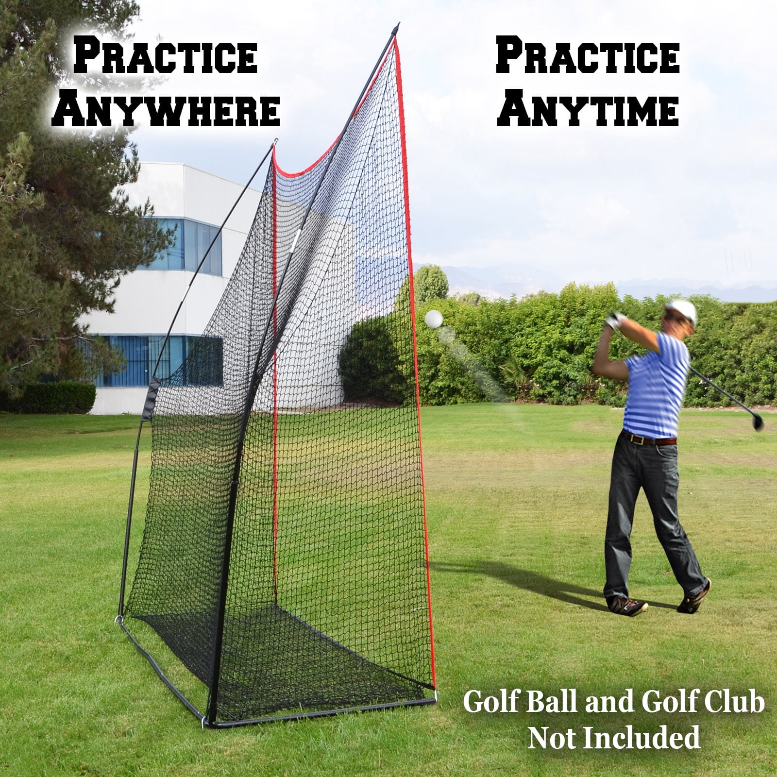 Strong Camel Portable 10'x9'x3' Golf Net Practice Hitting Net Training Driving Indoor Outdoor