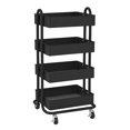 thumbnail image 1 of ECR4Kids Chariot Utilitaire pour Organisateur de Rangement Roulant en Métal à 4 Niveaux avec 4 Roues, Noir, 1 of 7
