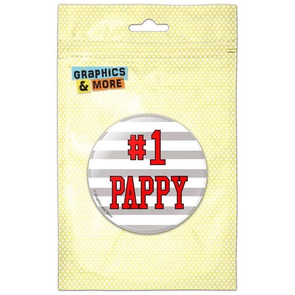 #1 Pappy Number One Dad Father Pinback Button Pin Badge