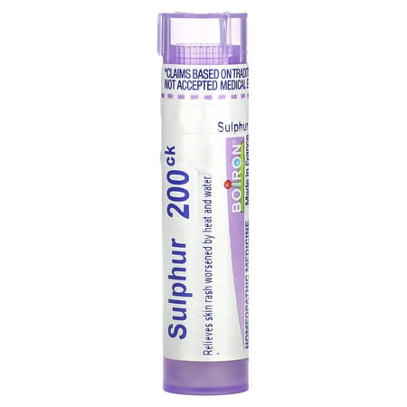 Boiron Sulphur 200Ck, Homeopathic Medicine for Skin Rash Worsened By Heat And Water, 80 Pellets