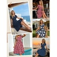 thumbnail image 6 of TEMOFON Summer Dresses for Women Button Floral Midi Sundress Short Sleeve V Neck Casual Polka Dot Dress 2XL, 6 of 9