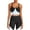 Black Multi, variant on Aqua Womens Strappy Colorblock Sports Bra