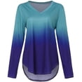 thumbnail image 2 of gakvbuo Fall Sweaters for Women Plus Size Tops Fall 2022 Womens Long Sleeve Crew Neck Gradient Colour Loose Casual Tee T-Shirt Tops, 2 of 4