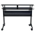 thumbnail image 4 of Pemberly Row 1-Shelf Music Recording Studio Desk in Black with 1 Keyboard Tray, 4 Caster Wheels, 1 Cup Holder, 47"L x 27"W x 38"H, 4 of 7