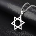 thumbnail image 2 of Colgante de estrella de Mogan David para hombre, cadena de aleación de alta calidad judía de Israel, collar de estrella de David, joyería Kb, 2 of 5