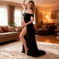 thumbnail image 6 of Misright Pregnancy Photoshoot GownWrinkle Resistant Polyester Elegant Maternity Dress, 6 of 7