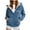 Blue, variant on Lovzfmll Women's Christmas Hoodie, Fashionable Merry Printed Fleece Sweatshirt Jacket Black, L