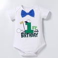 thumbnail image 4 of FYMNSI Baby Boy Outfits Summer 1st Birthday Party Clothes Infant Boys Suspender Romper Shorts Outfit Sets 1 Years Blue, 4 of 9