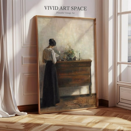 Vintage Interior Painting Print The Artist S Wife Giclee Print Fine Art Print Wall Art Print Portrait Print UNFRAMED PAPER POSTER Home Decor Vintage Gift Living Room Dercor