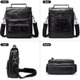 thumbnail image 3 of Bolso Mensajero de Cuero para Hombre, Bolso Cruzado con Correas Ajustables para Trabajo y Negocios, 3 of 10