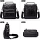 thumbnail image 3 of Bolso Mensajero de Cuero para Hombre, Bolso Cruzado con Correas Ajustables para Trabajo y Negocios, 3 of 10