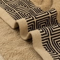 thumbnail image 4 of Juego de toallas de mano con patrones geométricos REGALWOVEN, toallas de baño de algodón, toallas de cara de bajo pelaje para baño, hotel, spa 13" x 13" Marrón claro 4 piezas, 4 of 7