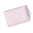 thumbnail image 1 of Monedero pequeño con adornos de amor para mujer, monedero corto de PU con relieve de amor, 1 of 3