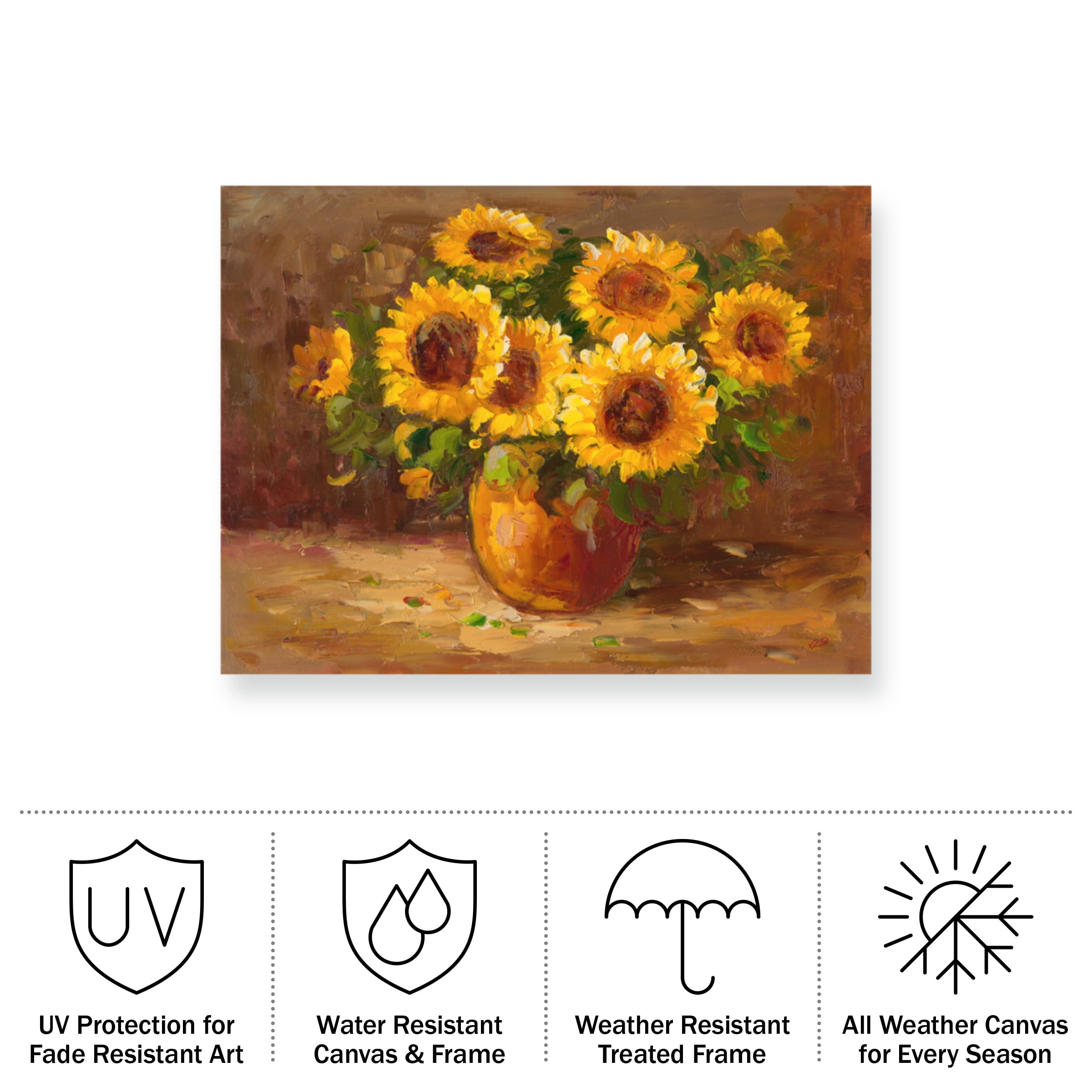 Masters Fine Art 'Sunflowers Still Life' Outdoor All-Weather Wall Decor