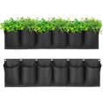 thumbnail image 1 of Macetero colgante de pared para plantas de interior y exterior, barandilla para balcón, macetero para hierbas, un paquete de 6 bolsillos, 1 of 5