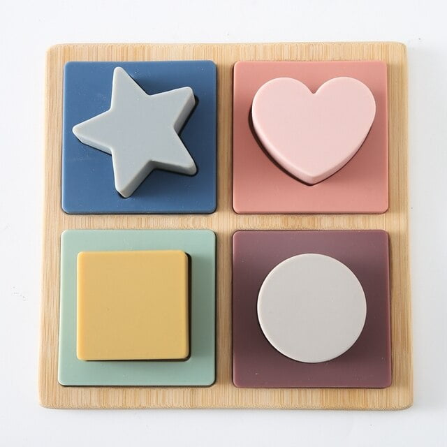 QWZNDZGR New Stars Shape Matching Toys Montessori 3D Educational Toys Silicone Early Education