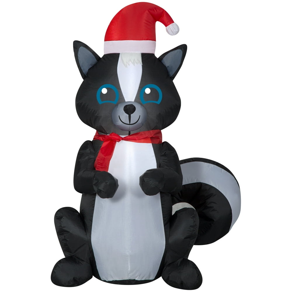Holiday Time Inflatable Skunk with Santa Hat, 3.5 Feet - Walmart.com - Walmart.com