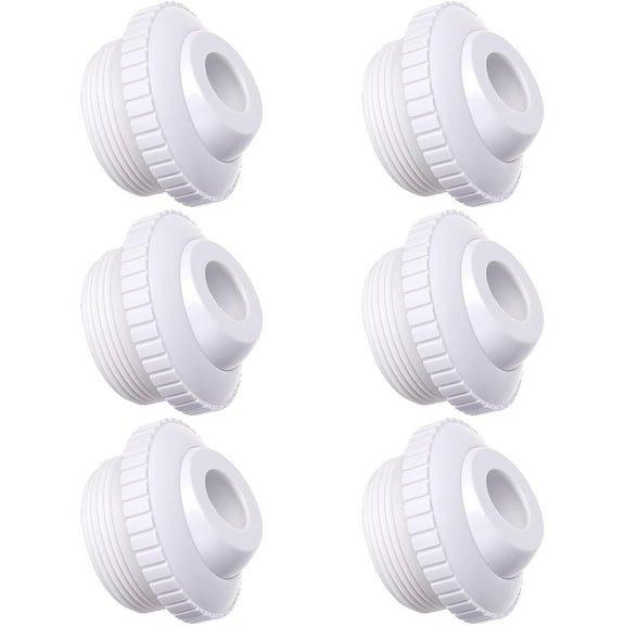 2 Pieces Pool Jet Nozzles, 3/4" Directional Flow Eyeball Inlet Jet, Swimming Pool Return Jet Replacement Parts Fittings Spa with 1-1/2 Inch MIP Thread Pool Accessories for Cleaning (6Pc 3/4")