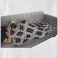 thumbnail image 6 of Colorful Soft Flannel Fleece Throw Blanket, Colorful Prehistoric Folkloric Motif Ornate First Nation, Cozy Plush for Indoor and Outdoor Use, 60" x 80", Multicolor, by Ambesonne, 6 of 6