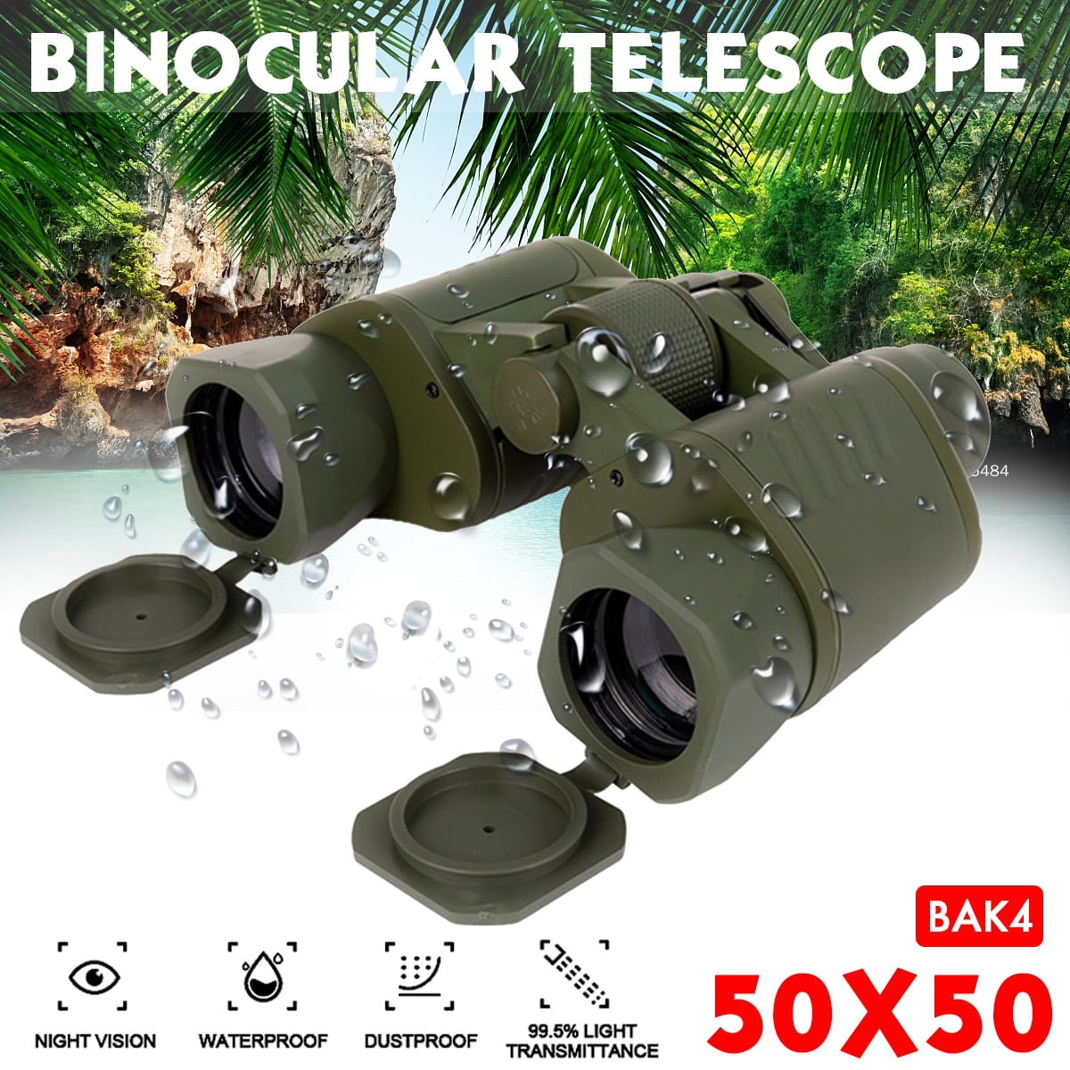 Catadioptric Telescope 20X50 Low Light Level Night Vision Outdoor Travel Concert Big Eyepiece High Magnification Telescope for Astronomy Beginners Telescope LFIM 
