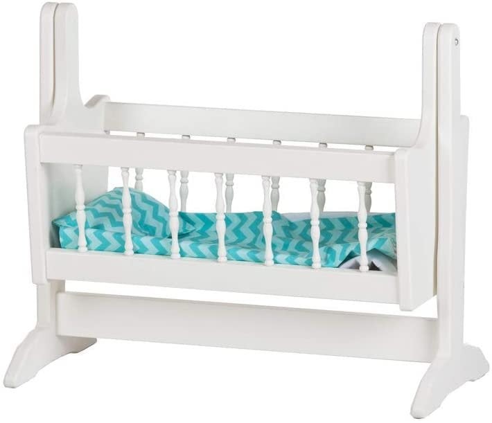 wooden swinging bassinet