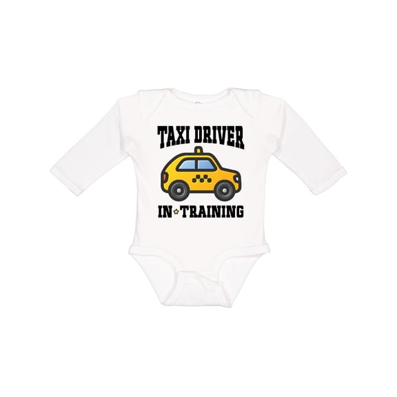 Inktastic Taxi Driver in Training Boys or Girls Long Sleeve Baby Bodysuit
