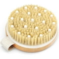 thumbnail image 1 of Cepillo exfoliante corporal en seco, cepillo de ducha para la piel, para celulitis y drenaje linfático, cepillo exfoliante con cerdas naturales y nódulos de masaje, cepillo corporal de cepillado en, 1 of 7