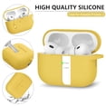 thumbnail image 4 of for AirPods Pro Case Cover with Cleaner Kit,Soft Silicone Protective Case for AirPods Pro 2nd/1st Generation Case for Women Men,AirPod Pro 2 Case Accessories with Keychain-Yellow, 4 of 6