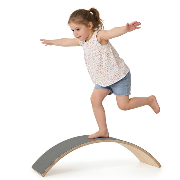 32" Wooden Balance Board - 300 lbs, Rocker & Wobble Board for Kids Adults Yoga Play