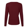 thumbnail image 2 of NINEXIS Womens Basic Crew Neck Long Sleeve Button Down Cardigan, 2 of 3