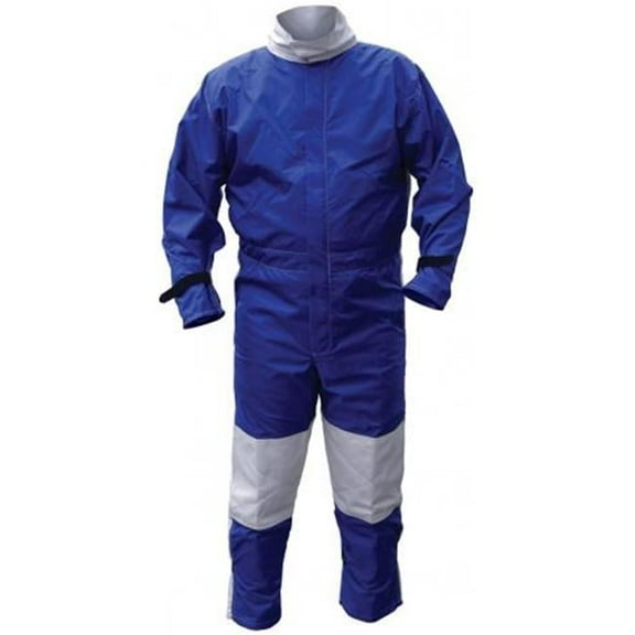 Abrasive Blast Suit, Cotton, Nylon, 3 lb Fabric Weight, 32 in Inseam, Blue, XL