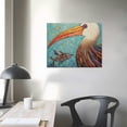 thumbnail image 3 of Nawypu  Pelican's Lost Supper Fish and Patterned Feathers, Black Framed, 16 x 20, 3 of 4