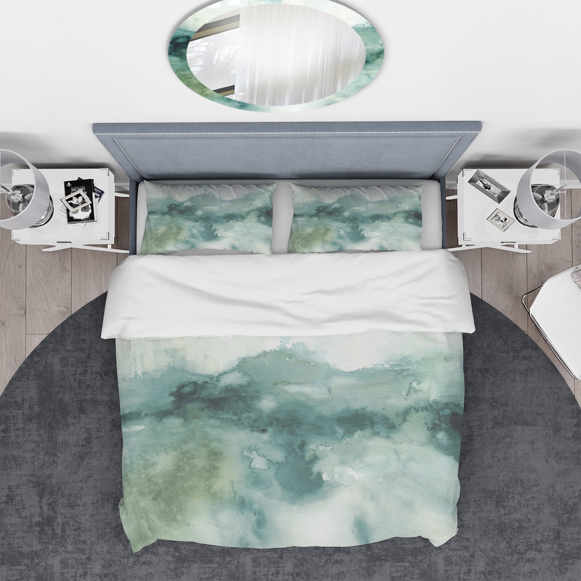 Designart 'Lost into the Blue' Geometric Duvet Cover Set