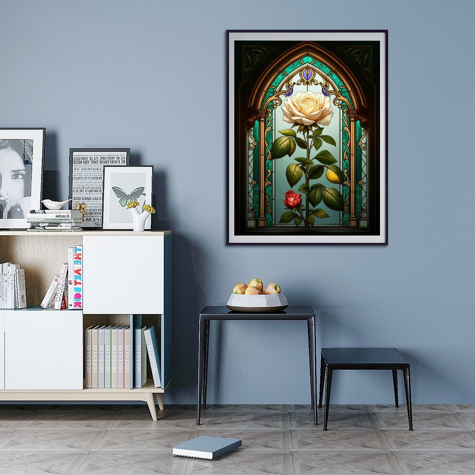 Diamond Art Kits for Adults - 5d Stained Glass Floral Art Deco Diamond Painting for Adults, Diamond Art for Adults Beginners, Diamond Painting Kits for Adults for Home Wall Decor