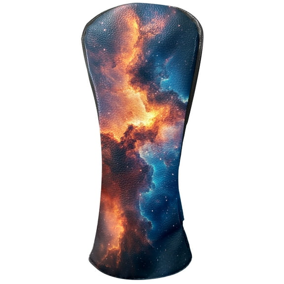 Golf Club Covers PU Leather Waterproof Head Covers for Fairway Woods Hybrids Blue And Orange Aurora