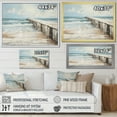 thumbnail image 4 of Designart "Minimalistic Beige Pier On The Horizon III" Coastal Pier Floater Framed Canvas Wall Art, 4 of 5