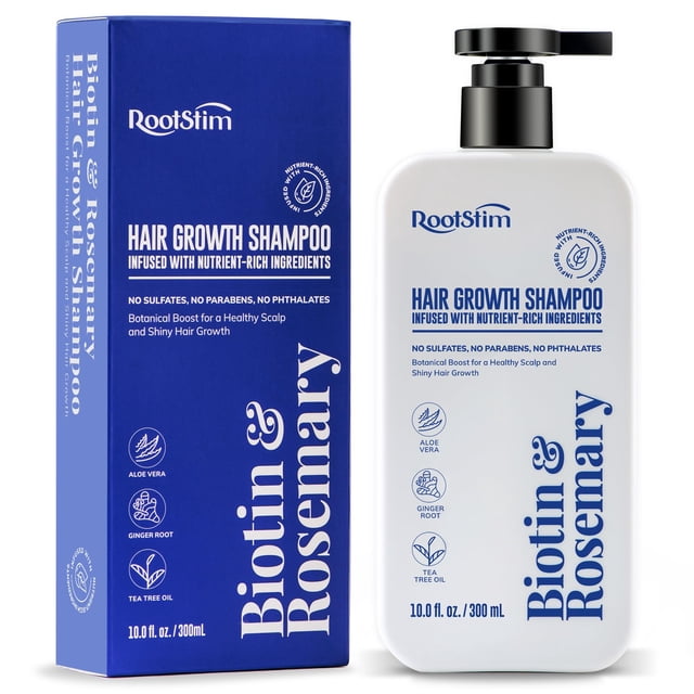 Champú RootStim con biotina y romero para el crecimiento del cabello, 300 ml
