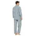 thumbnail image 2 of GLOBAL Men's Long Sleeve Plain Weave Pajama Set Cotton Sleepwear Comfy Loungewear Elegant Gray Plaid S, 2 of 7