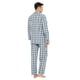 thumbnail image 2 of GLOBAL S S Conjunto de Pijama de Tejido Liso de Manga Larga para Hombre, Ropa de Dormir de Algodón, Ropa de Dormir Cómoda, Elegante a Cuadros Grise, 2 of 7