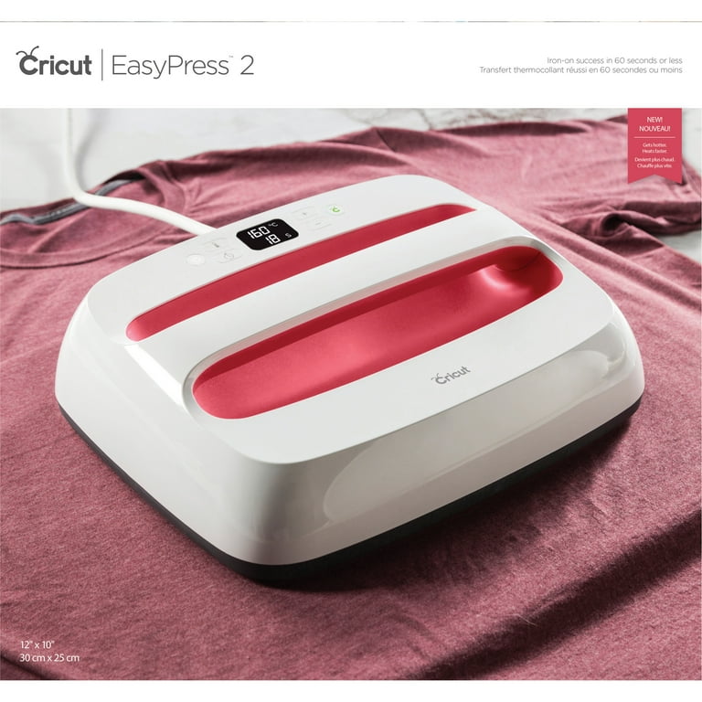 Cricut EasyPress 2 Handheld Heat Press Machine Raspberry 12x10 in Iron on Vinyl Compatible Walmart